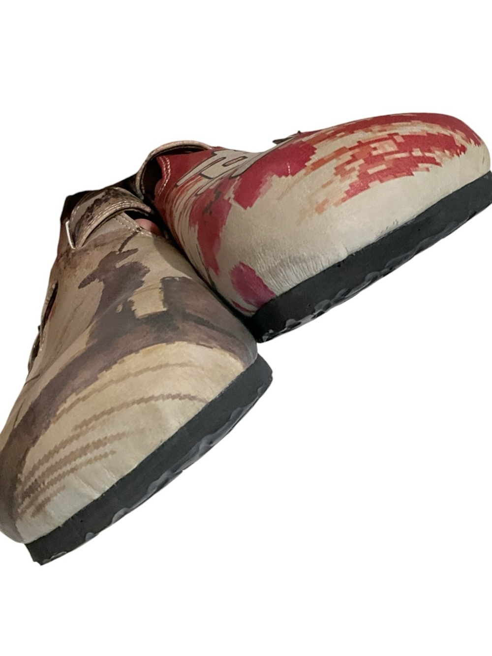 Calceo Red Flowers And Man on Boat Patterned Clogs Size US 9.5 EU 40 - Picture 8 of 11